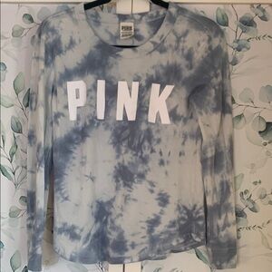 PINK Victoria's Secret Blue Tie-Dye Top
